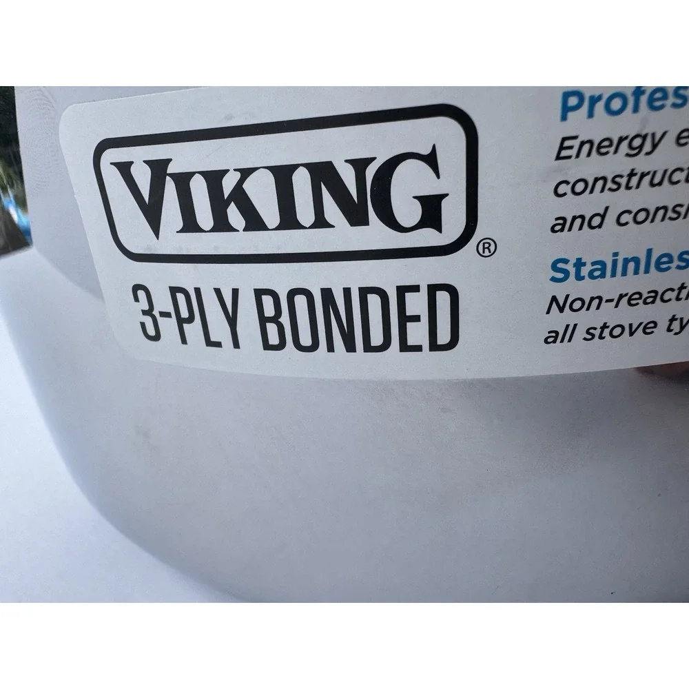 VIKING 3 Ply Stainless Steel Saucepan 2.25 Qt NEW Glass Lid Vent Inudction
